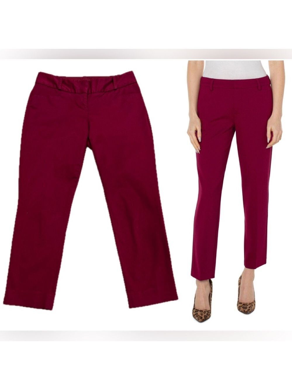 The limited berry fuchsia red slim fit ankle pants Sz 4 professional business